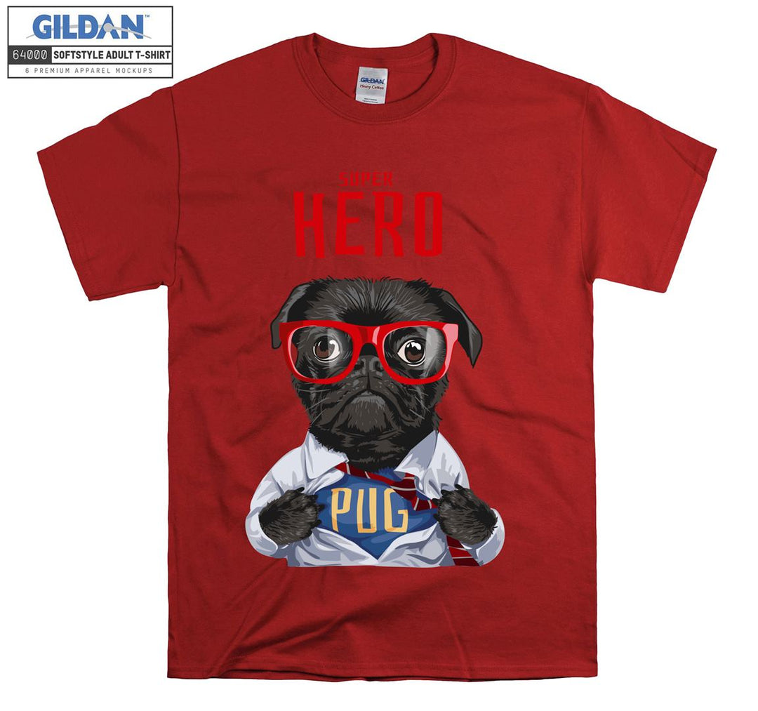 Super hero pug figure T-shirt