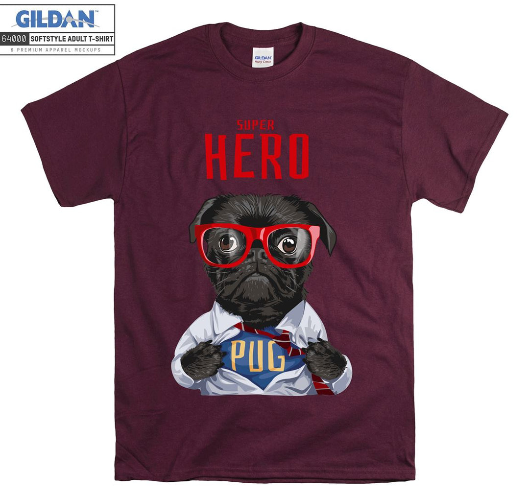 Super hero pug figure T-shirt