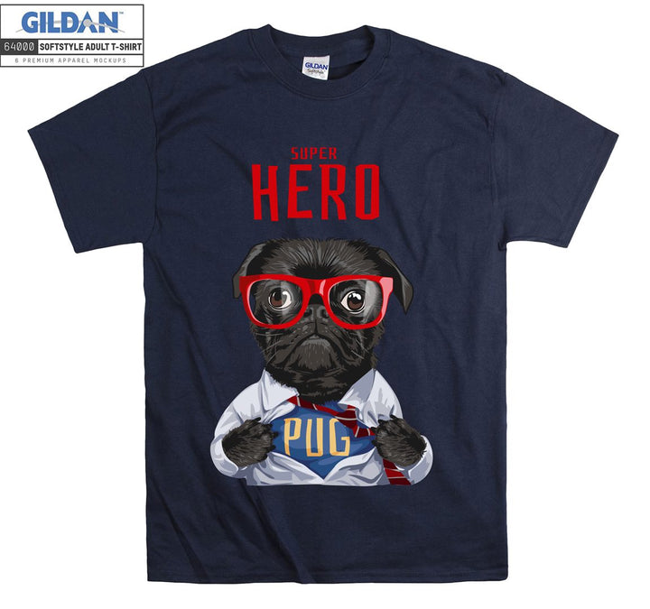 Super hero pug figure T-shirt