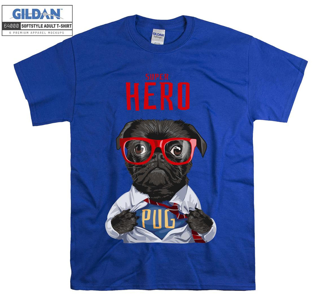 Super hero pug figure T-shirt