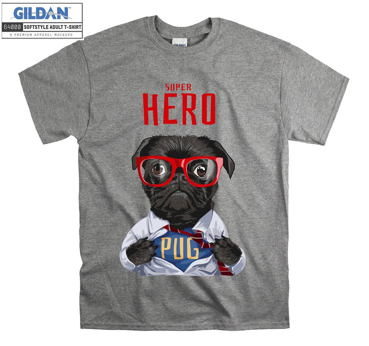 Super hero pug figure T-shirt