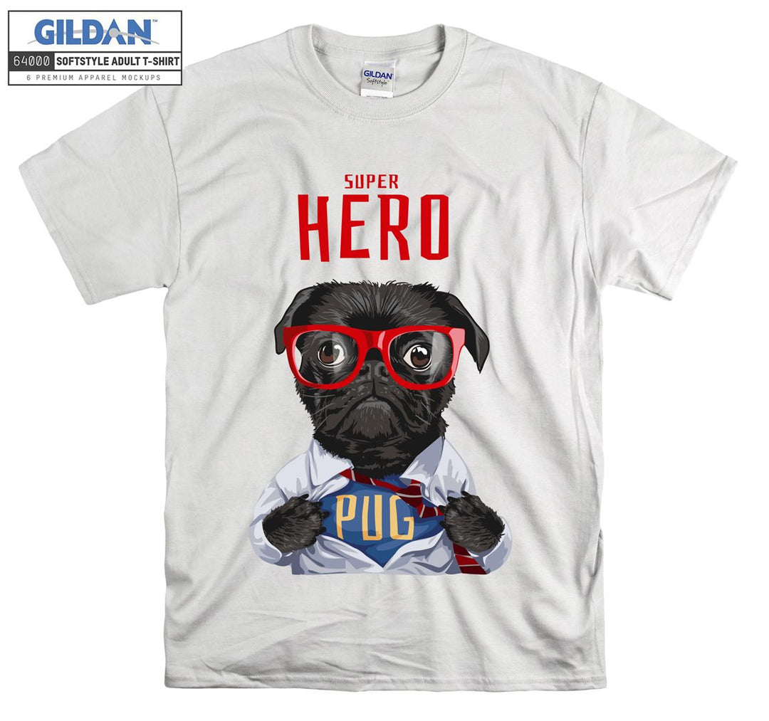 Super hero pug figure T-shirt