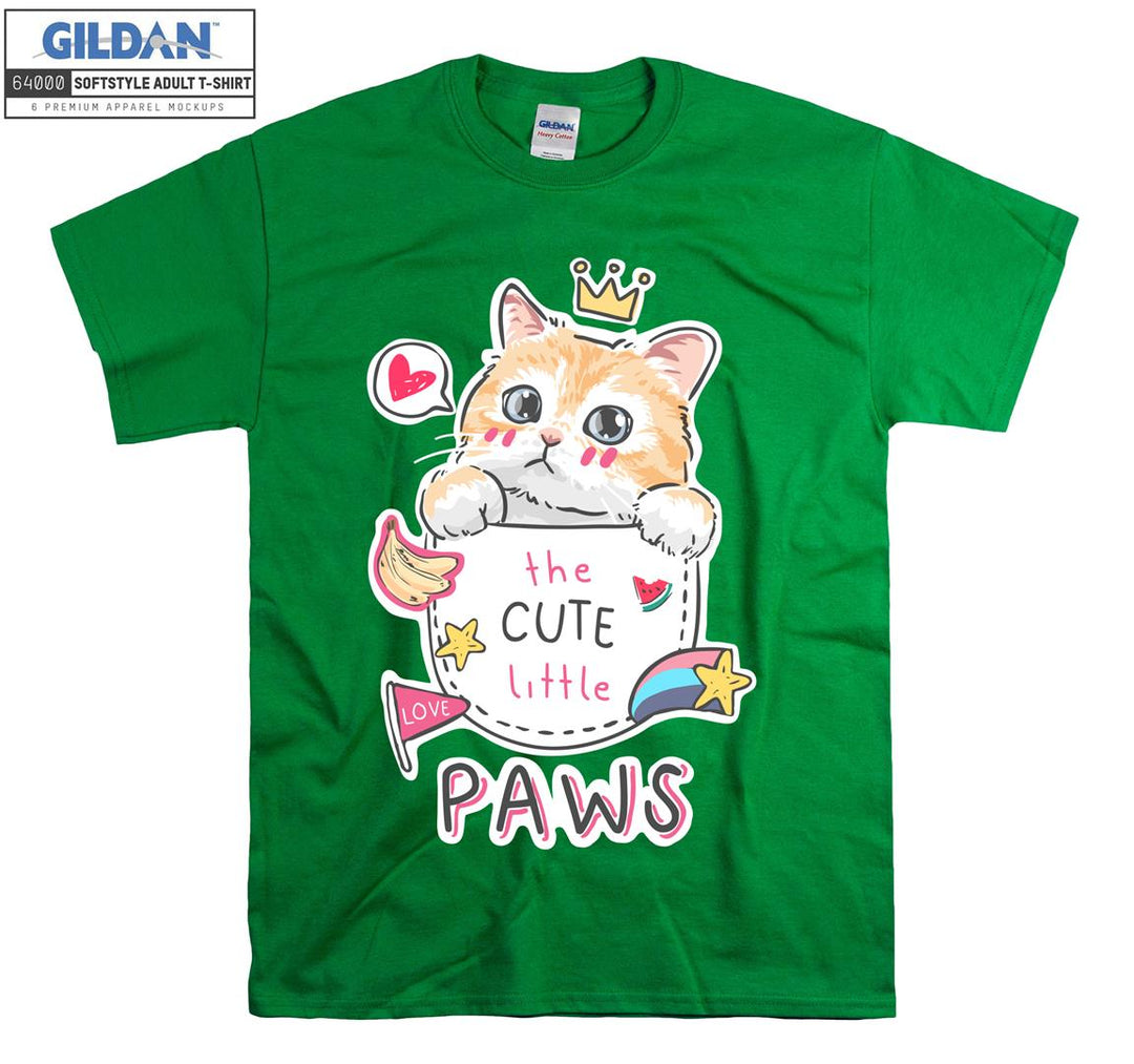 The cute little paws cat figure T-shirt