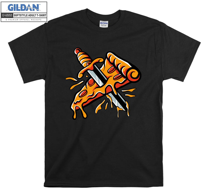 Cartoon pizza terror funny figure T-shirt