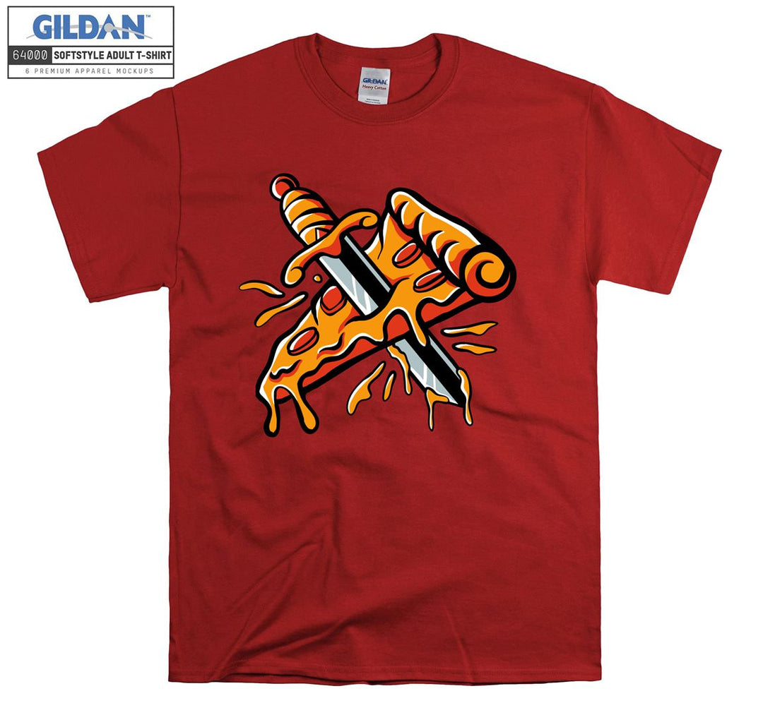 Cartoon pizza terror funny figure T-shirt