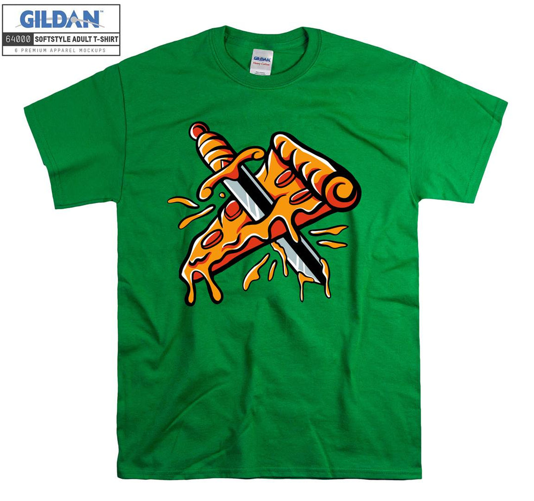 Cartoon pizza terror funny figure T-shirt