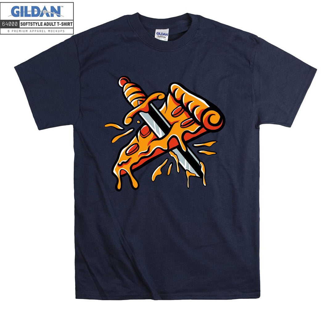 Cartoon pizza terror funny figure T-shirt