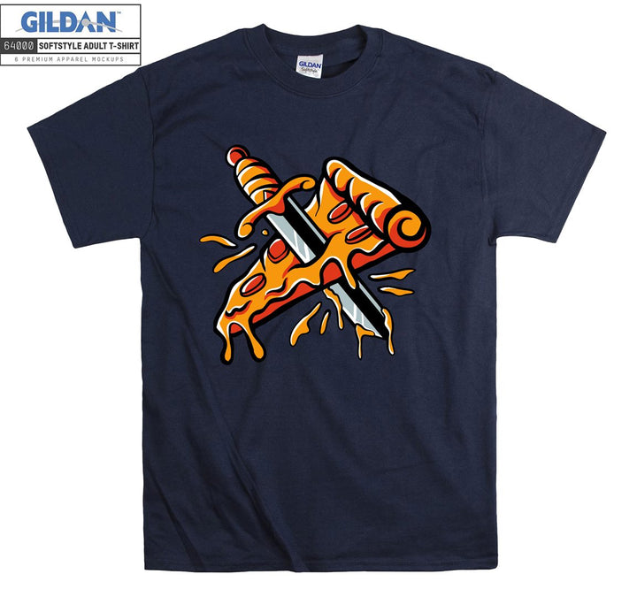 Cartoon pizza terror funny figure T-shirt