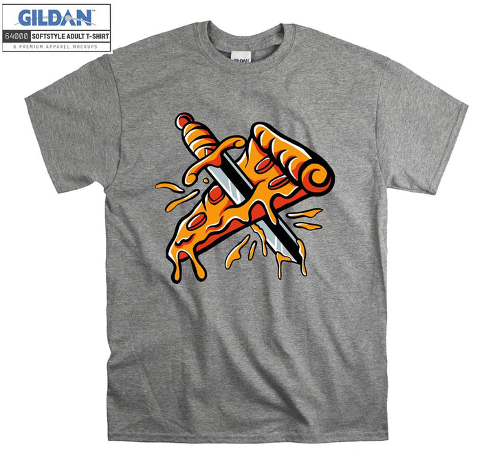 Cartoon pizza terror funny figure T-shirt