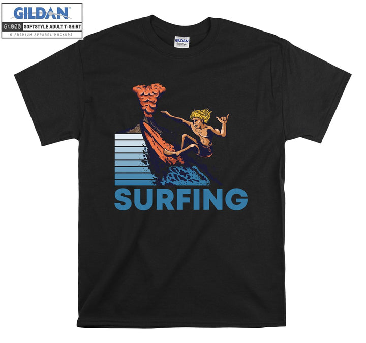 Surfing man figure T-shirt