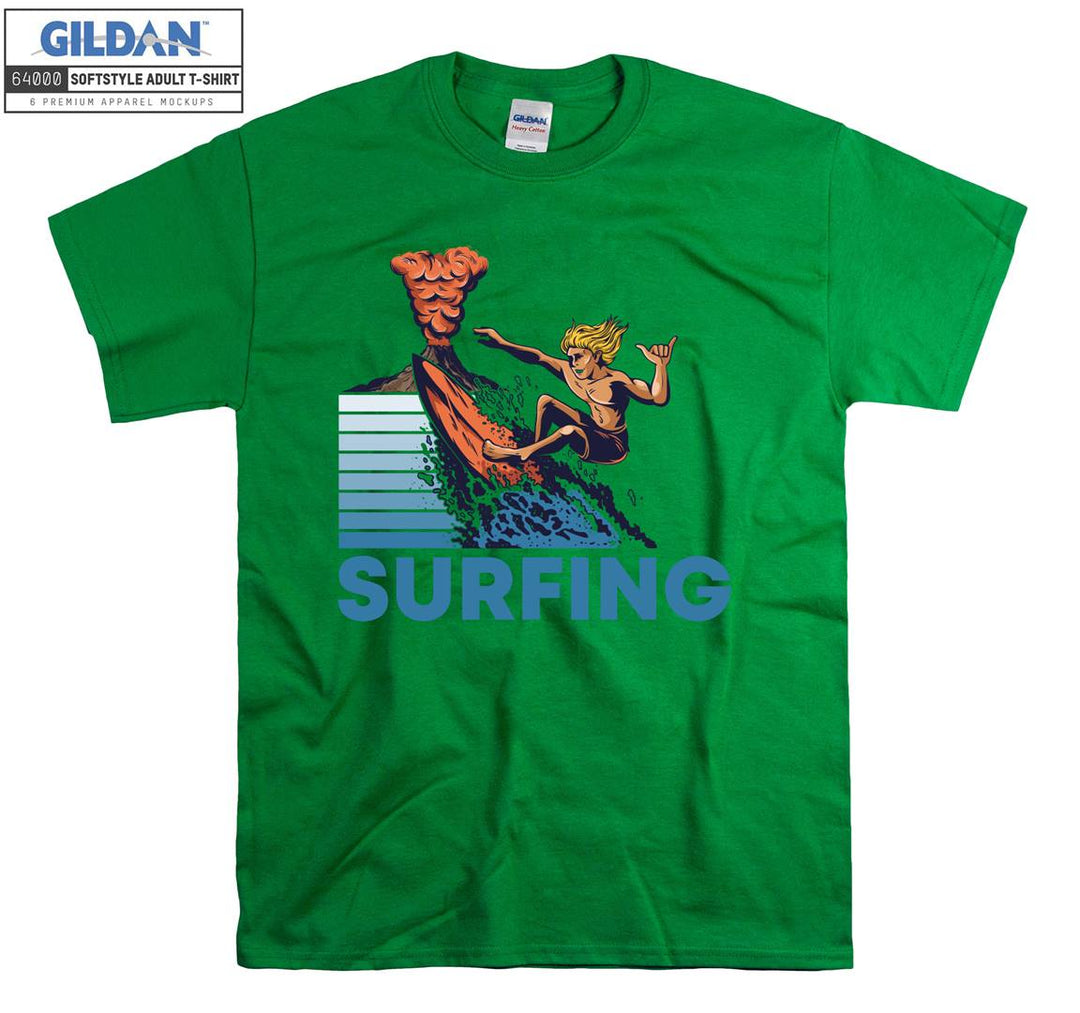 Surfing man figure T-shirt