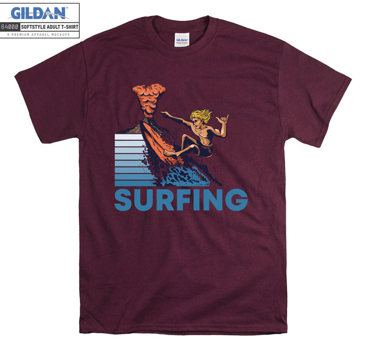 Surfing man figure T-shirt