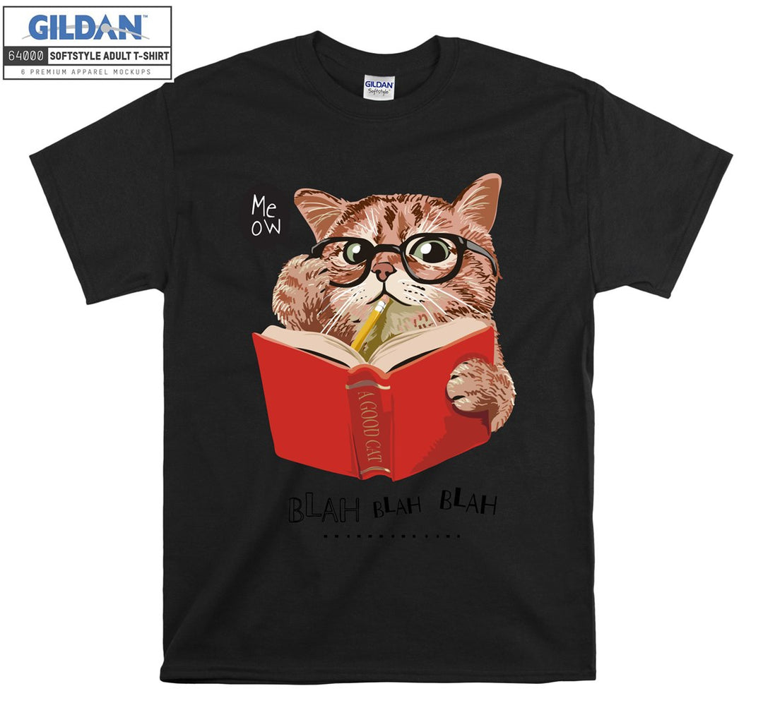 Meow blah blah blah cat figure T-shirt