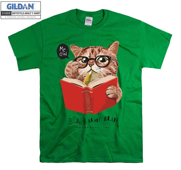 Meow blah blah blah cat figure T-shirt