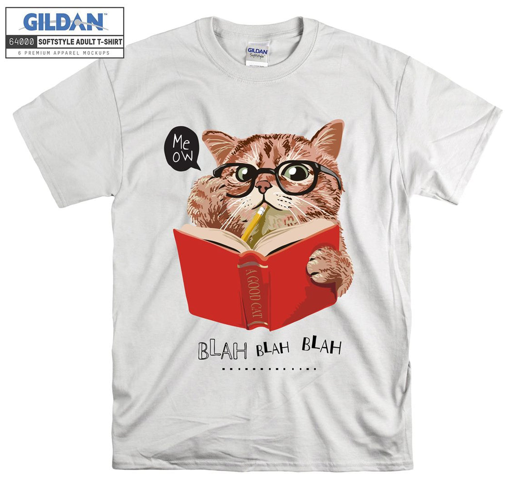 Meow blah blah blah cat figure T-shirt