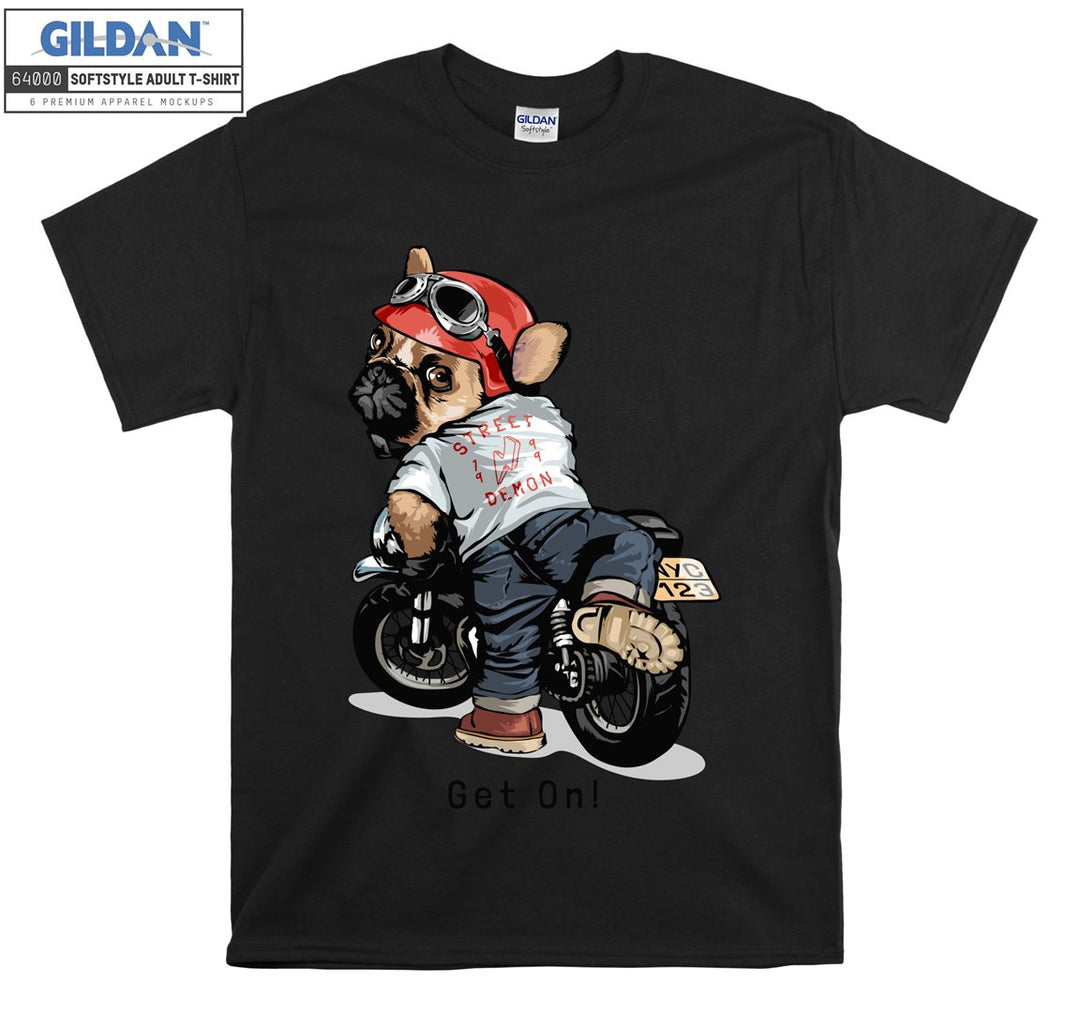 Street Motorcycle Rider Dog T-shirt