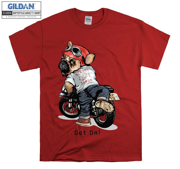 Street Motorcycle Rider Dog T-shirt