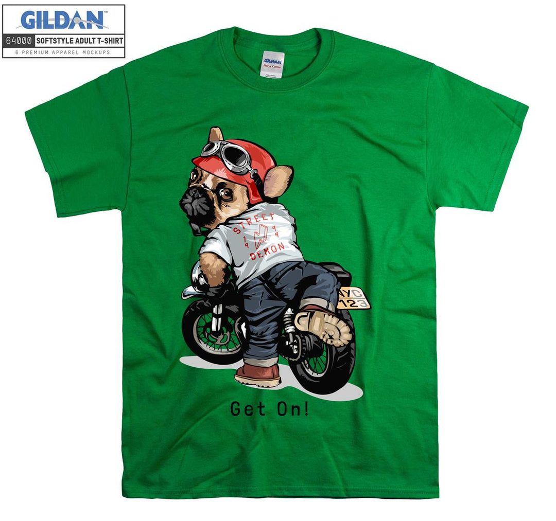 Street Motorcycle Rider Dog T-shirt