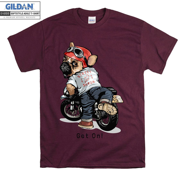 Street Motorcycle Rider Dog T-shirt