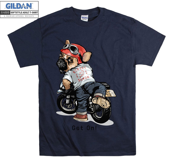 Street Motorcycle Rider Dog T-shirt