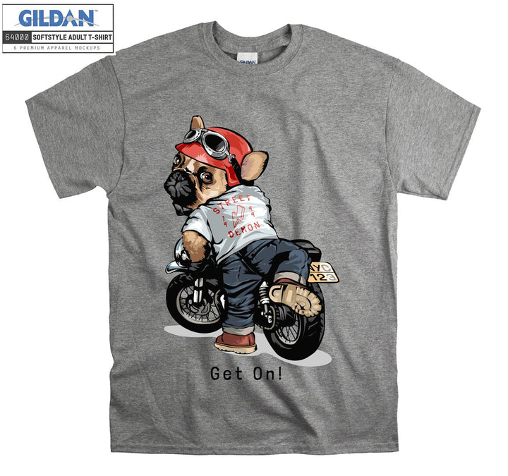 Street Motorcycle Rider Dog T-shirt