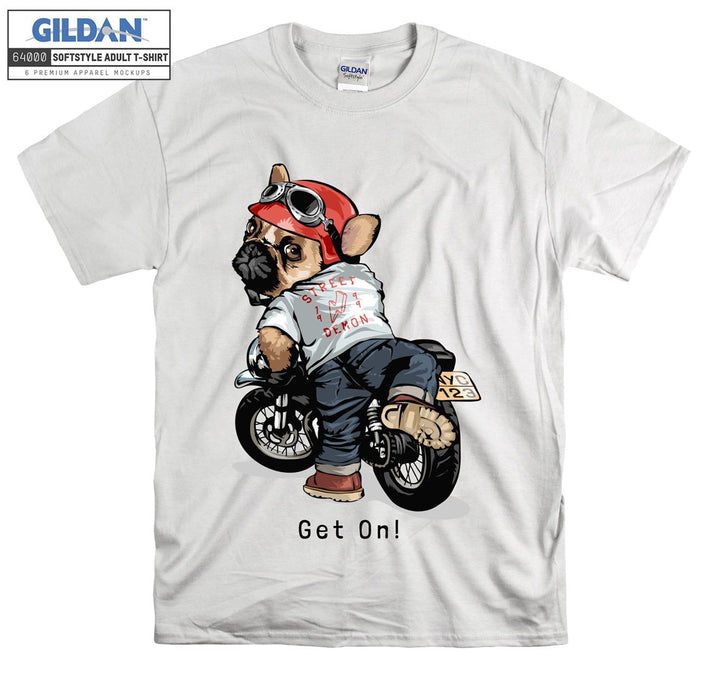 Street Motorcycle Rider Dog T-shirt