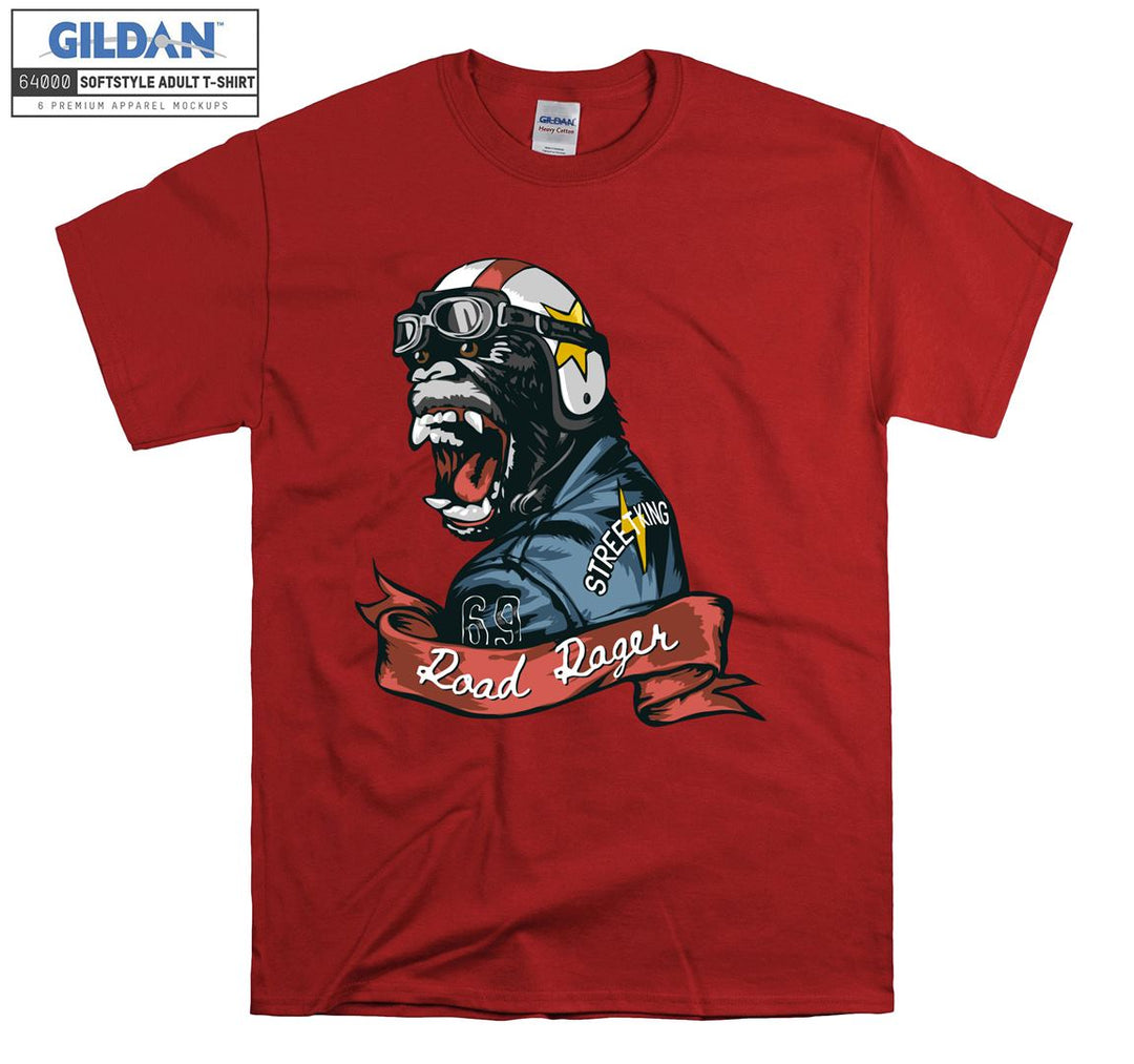 Angry monkey road rager figure T-shirt