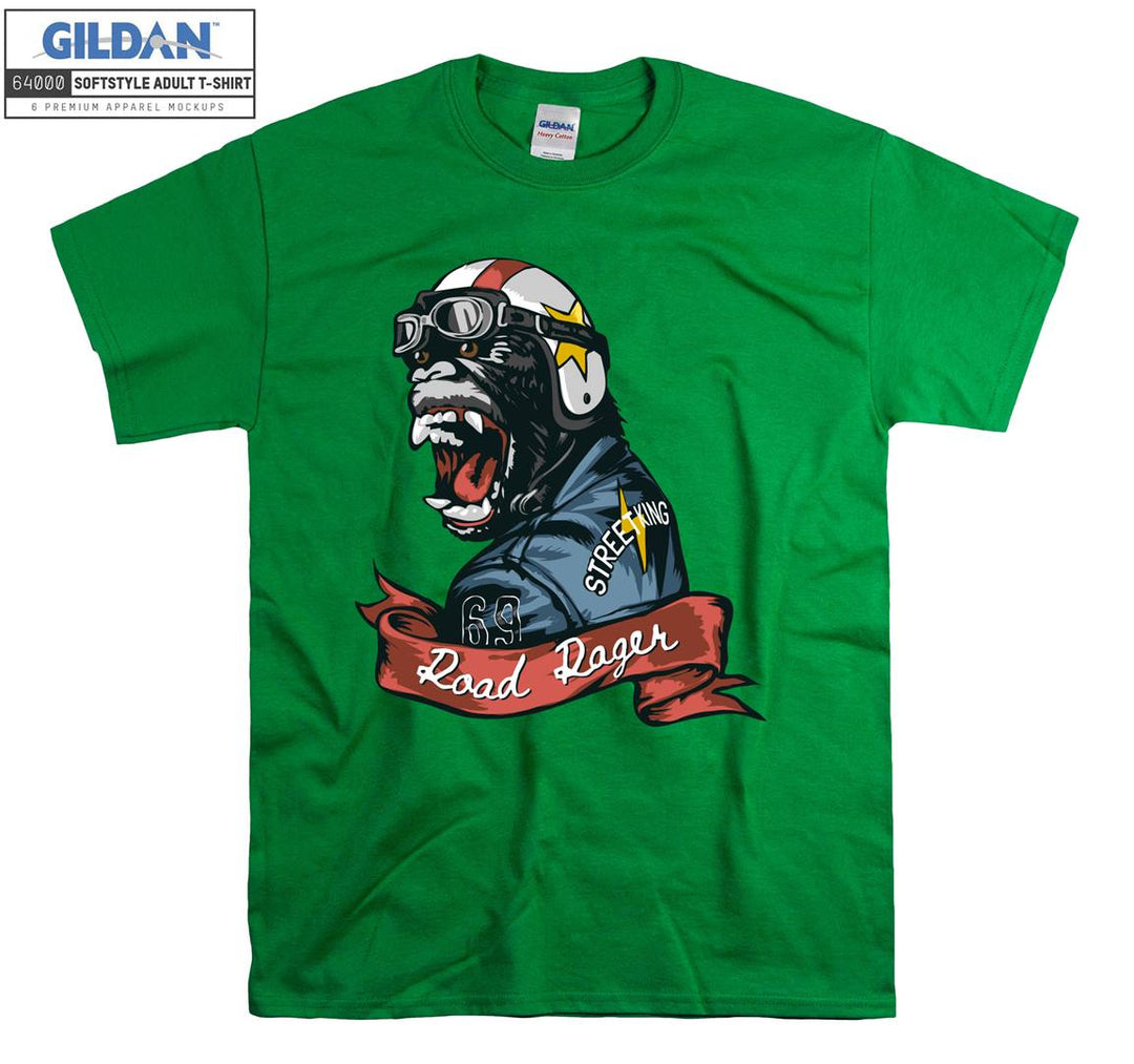 Angry monkey road rager figure T-shirt