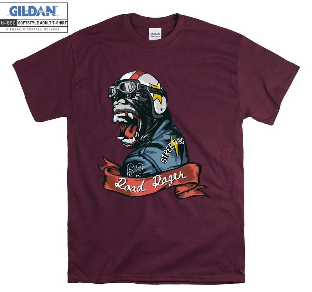 Angry monkey road rager figure T-shirt