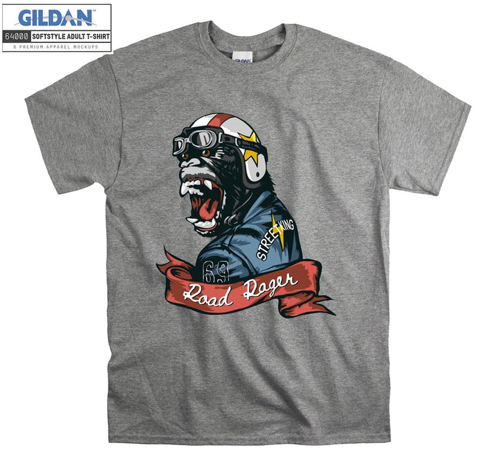 Angry monkey road rager figure T-shirt