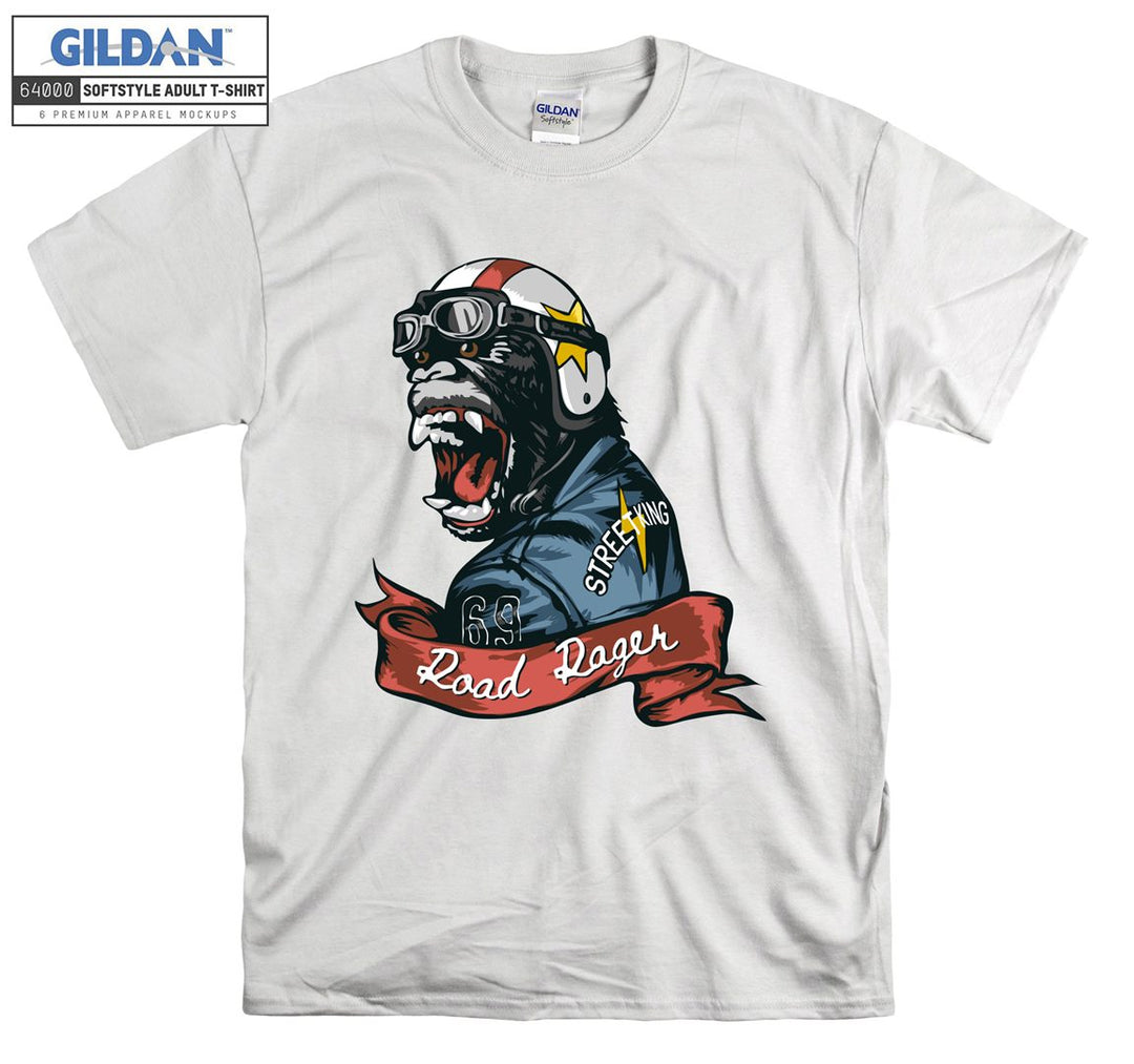 Angry monkey road rager figure T-shirt