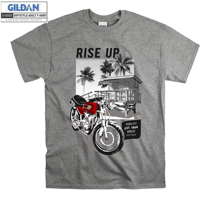 Rise up red motorcycle figure T-shirt