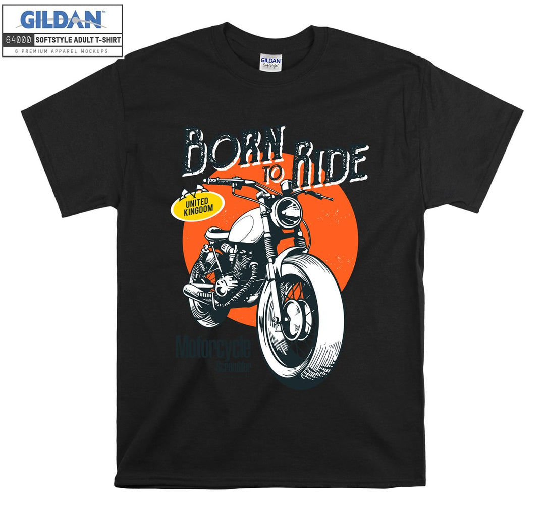 Born to ride united kingdom motorcycle T-shirt