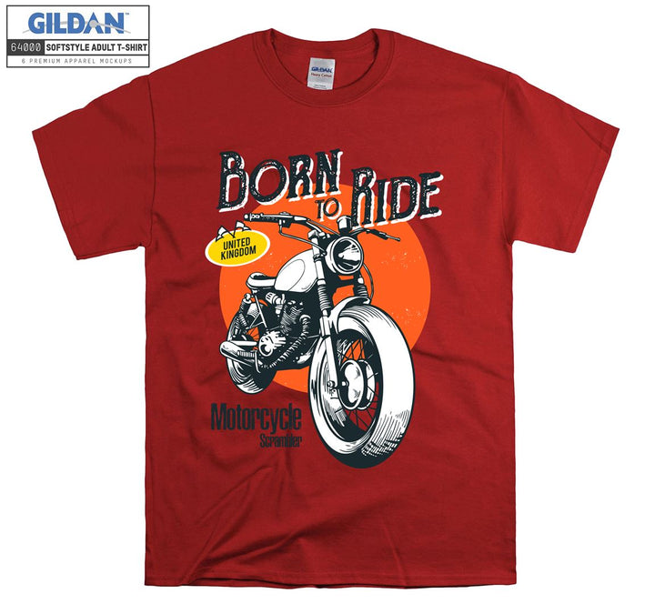 Born to ride united kingdom motorcycle T-shirt