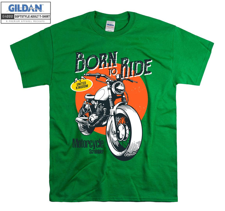 Born to ride united kingdom motorcycle T-shirt