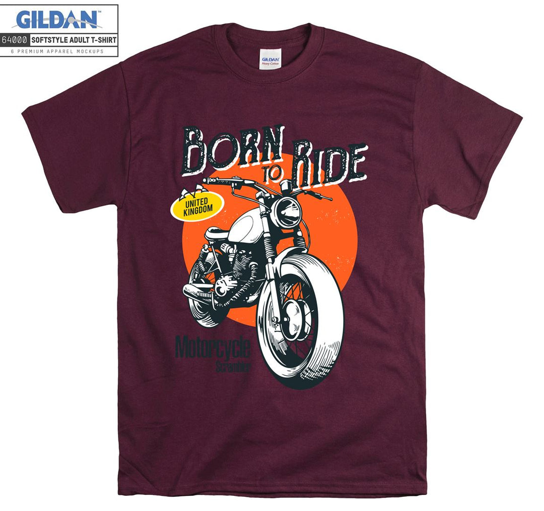 Born to ride united kingdom motorcycle T-shirt