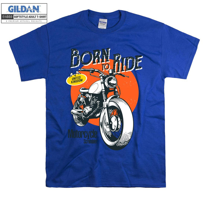 Born to ride united kingdom motorcycle T-shirt