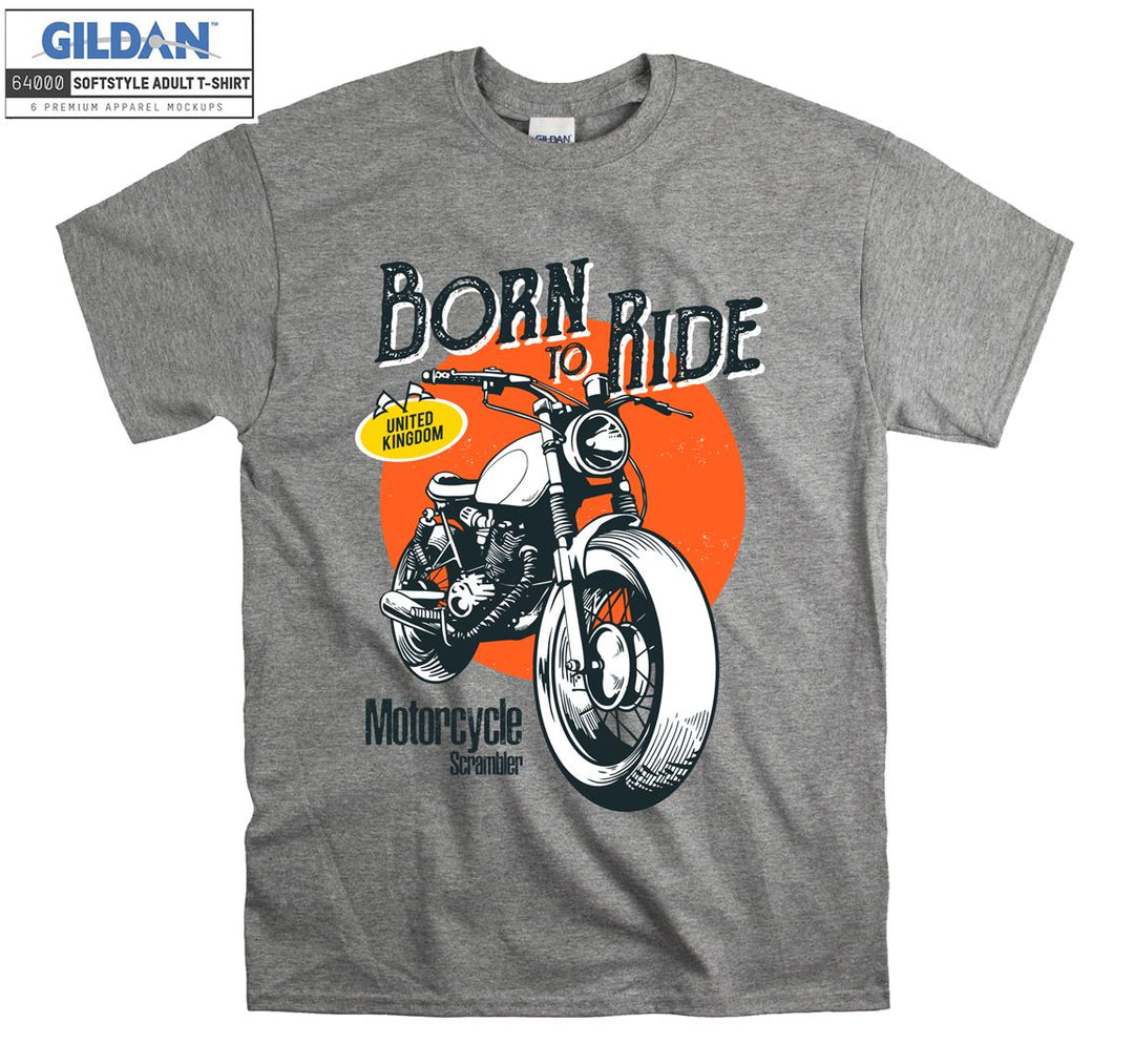 Born to ride united kingdom motorcycle T-shirt