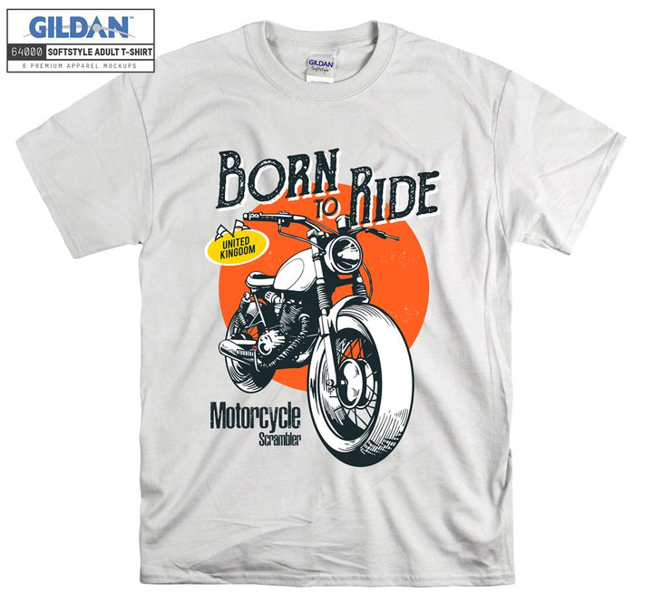 Born to ride united kingdom motorcycle T-shirt