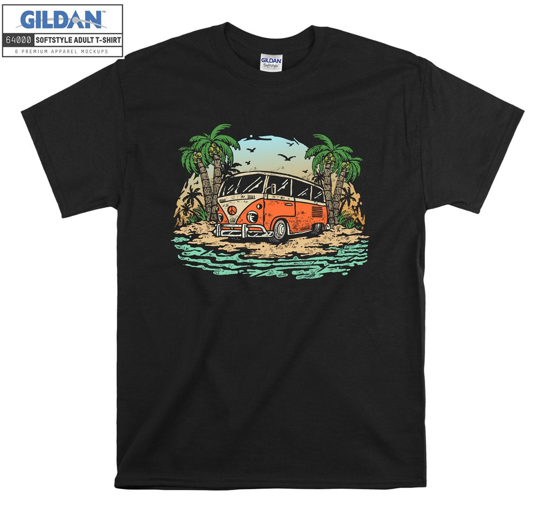 Orange Travel Car Figure Holiday T-shirt