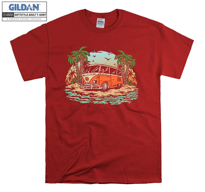 Orange Travel Car Figure Holiday T-shirt