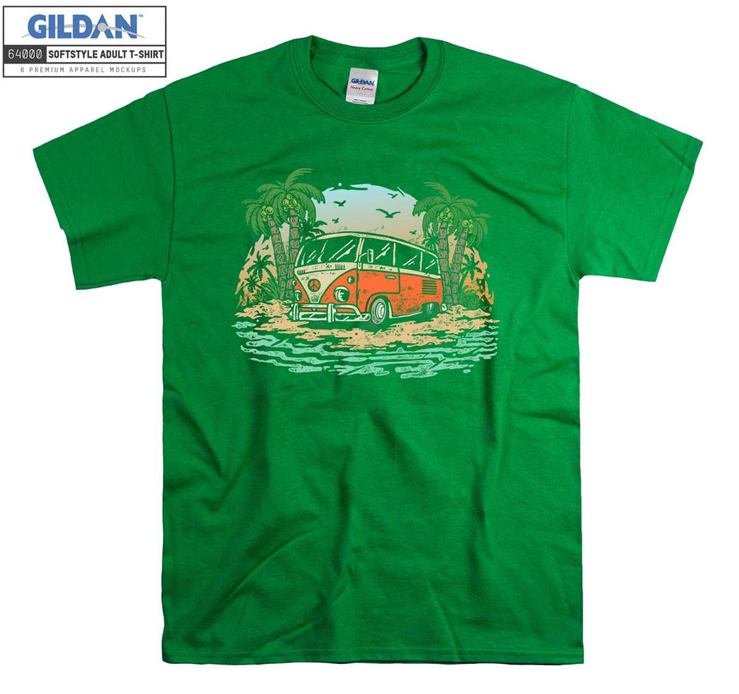 Orange Travel Car Figure Holiday T-shirt