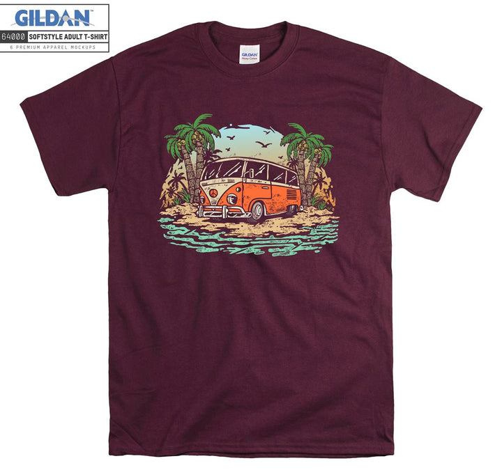 Orange Travel Car Figure Holiday T-shirt