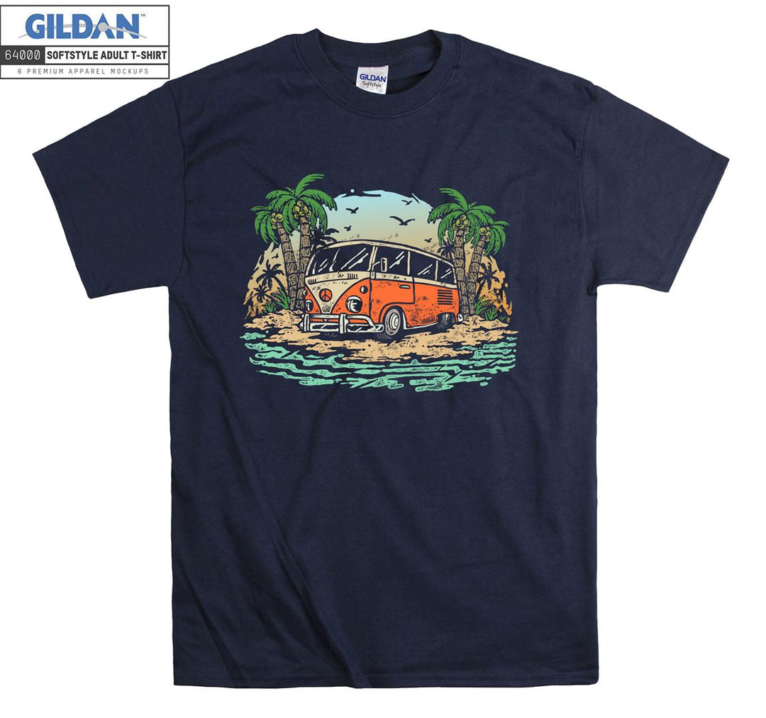 Orange Travel Car Figure Holiday T-shirt