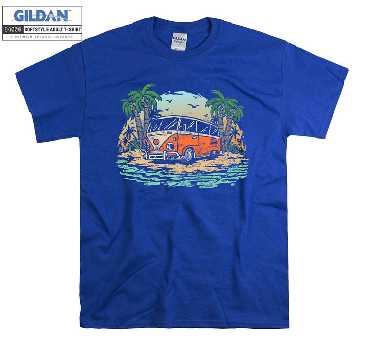 Orange Travel Car Figure Holiday T-shirt