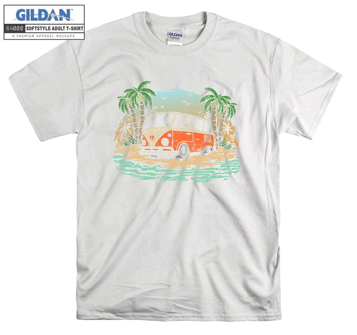 Orange Travel Car Figure Holiday T-shirt