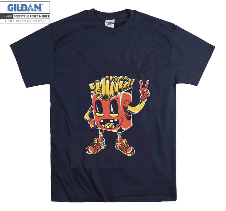 Speak French Funny Fries Character figure T-shirt