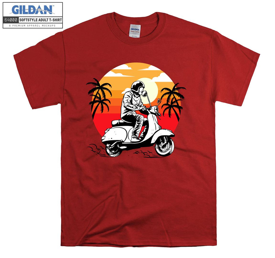 Sunset classic motorcycle figure T-shirt