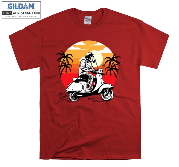 Sunset classic motorcycle figure T-shirt