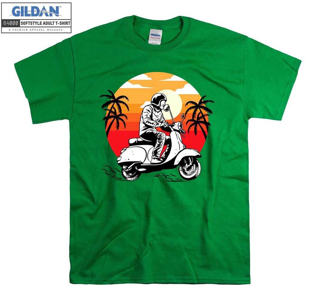 Sunset classic motorcycle figure T-shirt